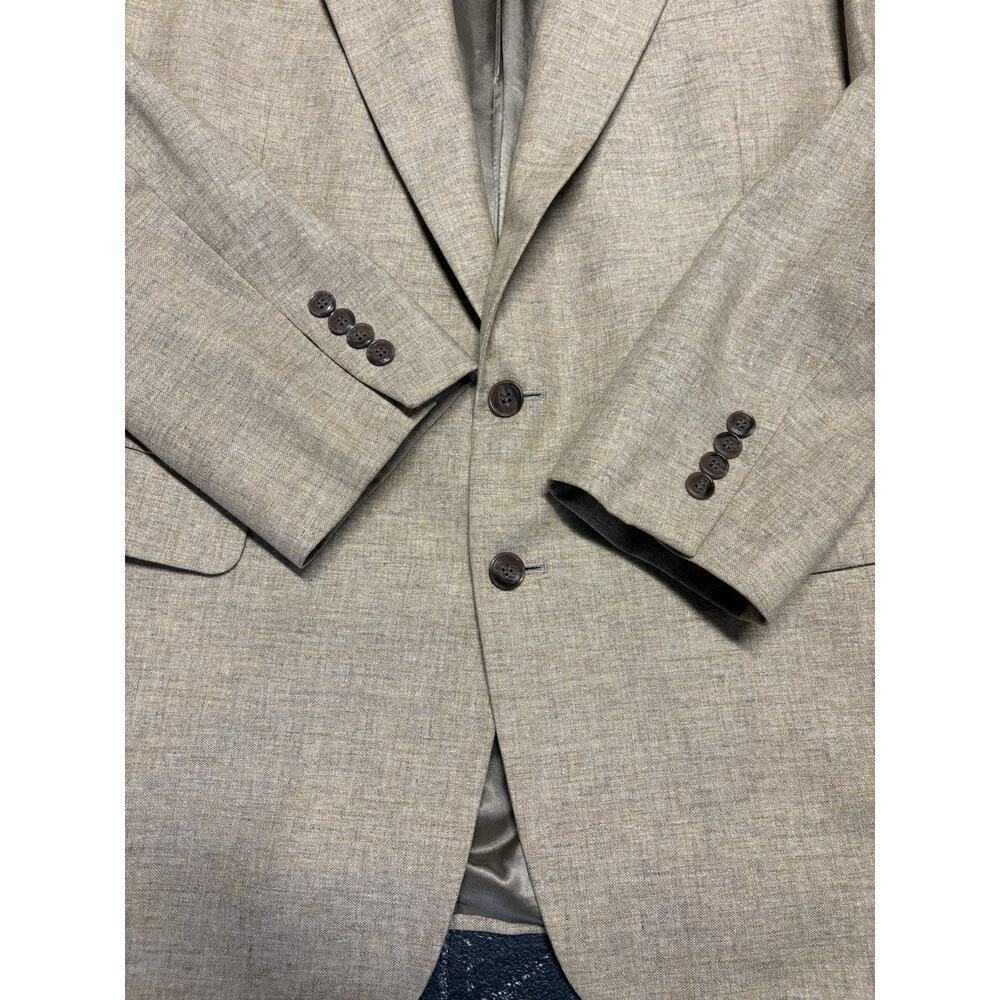 Jos A Bank 46L Men’s Wool Sport Coat Blazer Gold Khaki Poland Classic No Vent - Picture 4 of 13